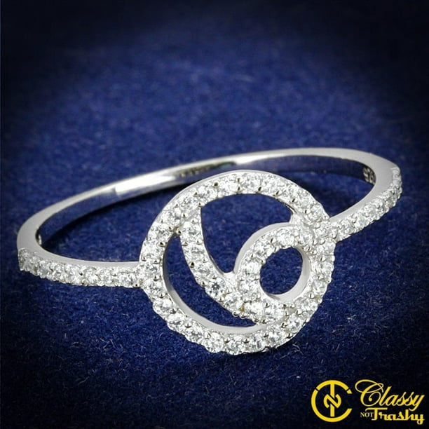 Classy Not Trashy Stacking Twist Design Clear Cubic Zirconia Brass Women's Ring Size 7 Classy Not Trashy Stacking Twist Design Clear Cubic Zirconia Brass Women's Ring Size 7